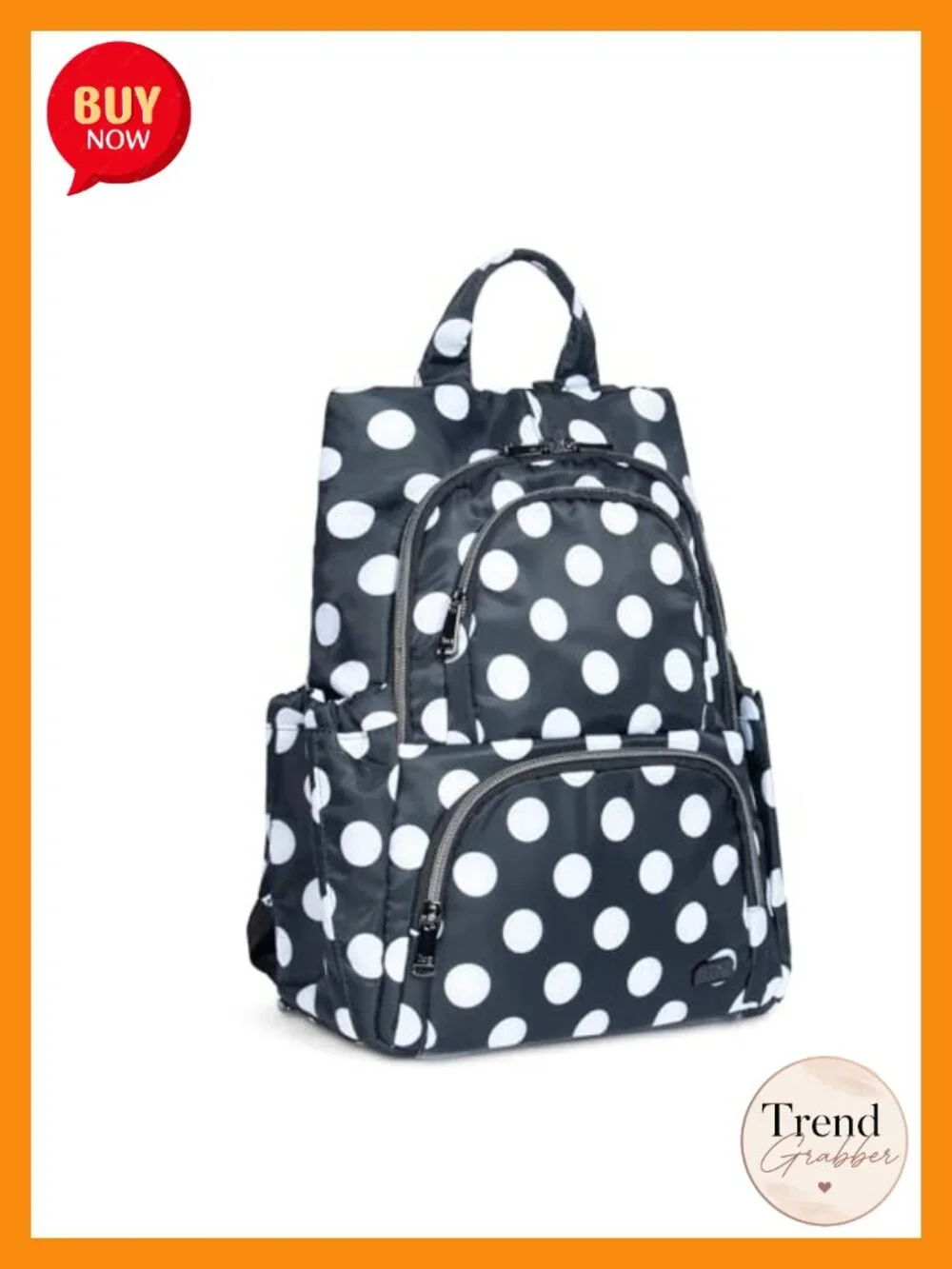Water-Resistant Polyester Backpack with RFID Protection, 12 Pockets, Adjustable